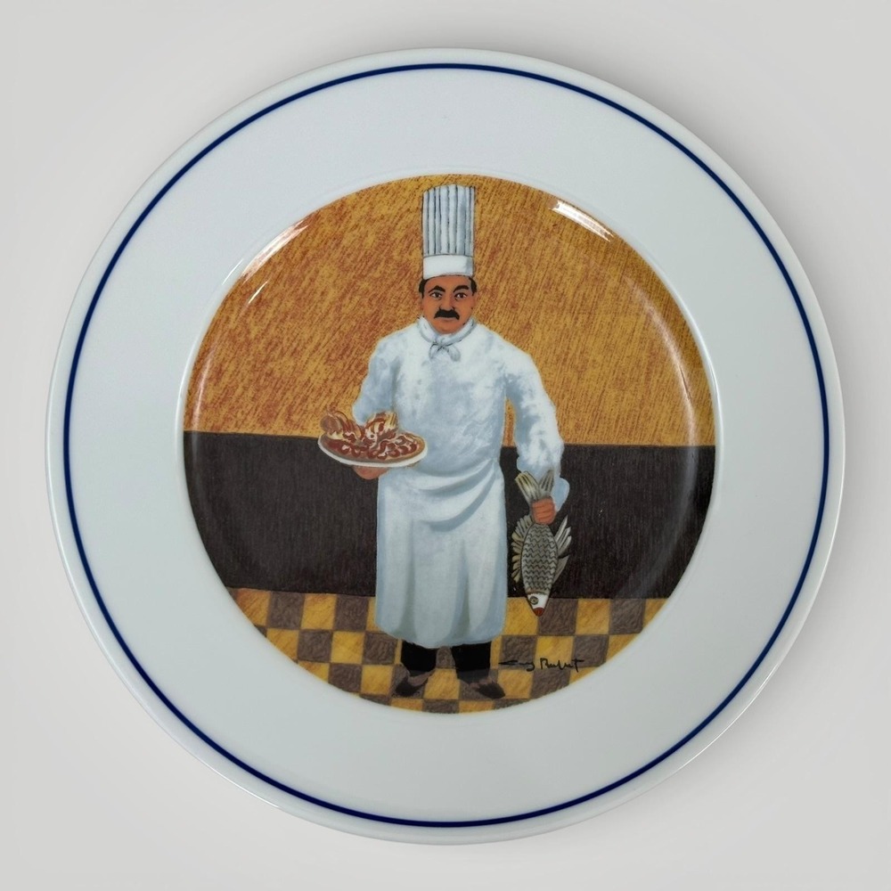 Williams Sonoma Chef Series Dinner Plates Set of 4 Japan Bistro Chef Porcelain‎ - Picture 4 of 12